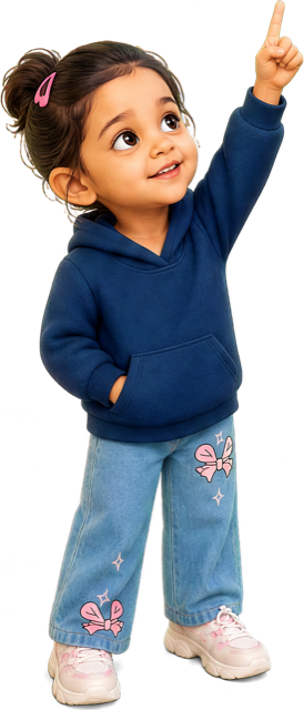 Sample character pointing up at the stars